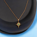 Green Stone Sunburst Necklace
