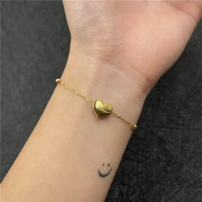 Gold Heart Loose Bracelet