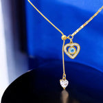 Heart Evil Eye Crystal Necklace