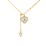 Heart Evil Eye Crystal Necklace