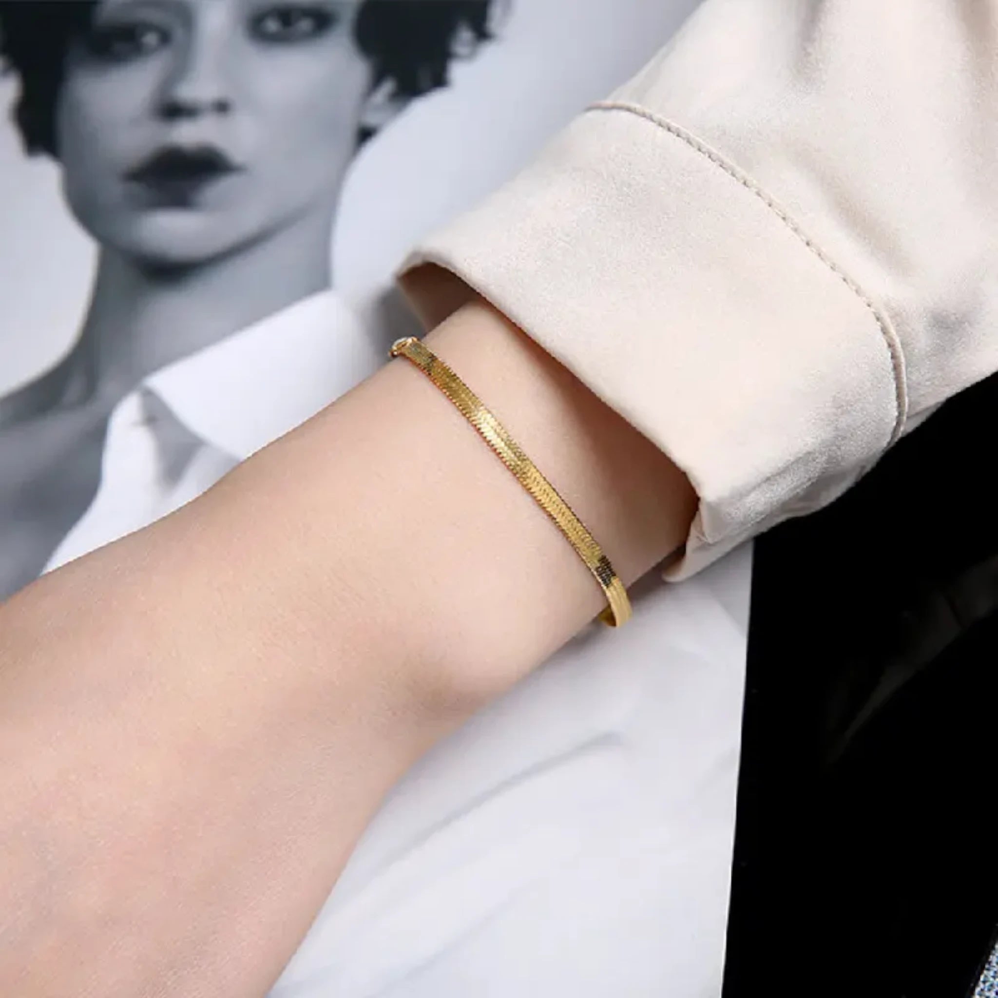 Bracelet worn by a model.