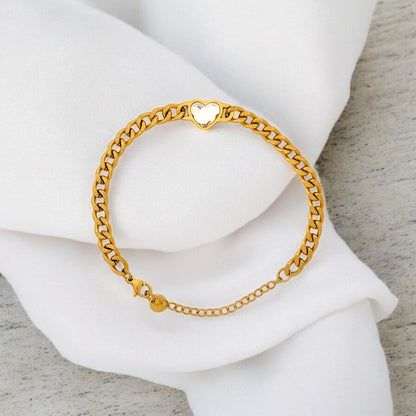 Gold Heart Chain Loose Bracelet