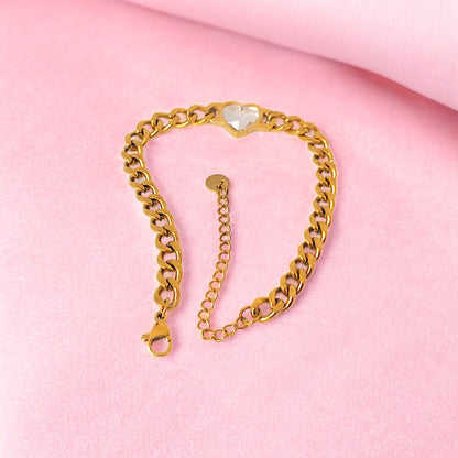 Gold Heart Chain Loose Bracelet