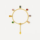 Angular Bloom | Gold Geometric CZ Charm Bracelet