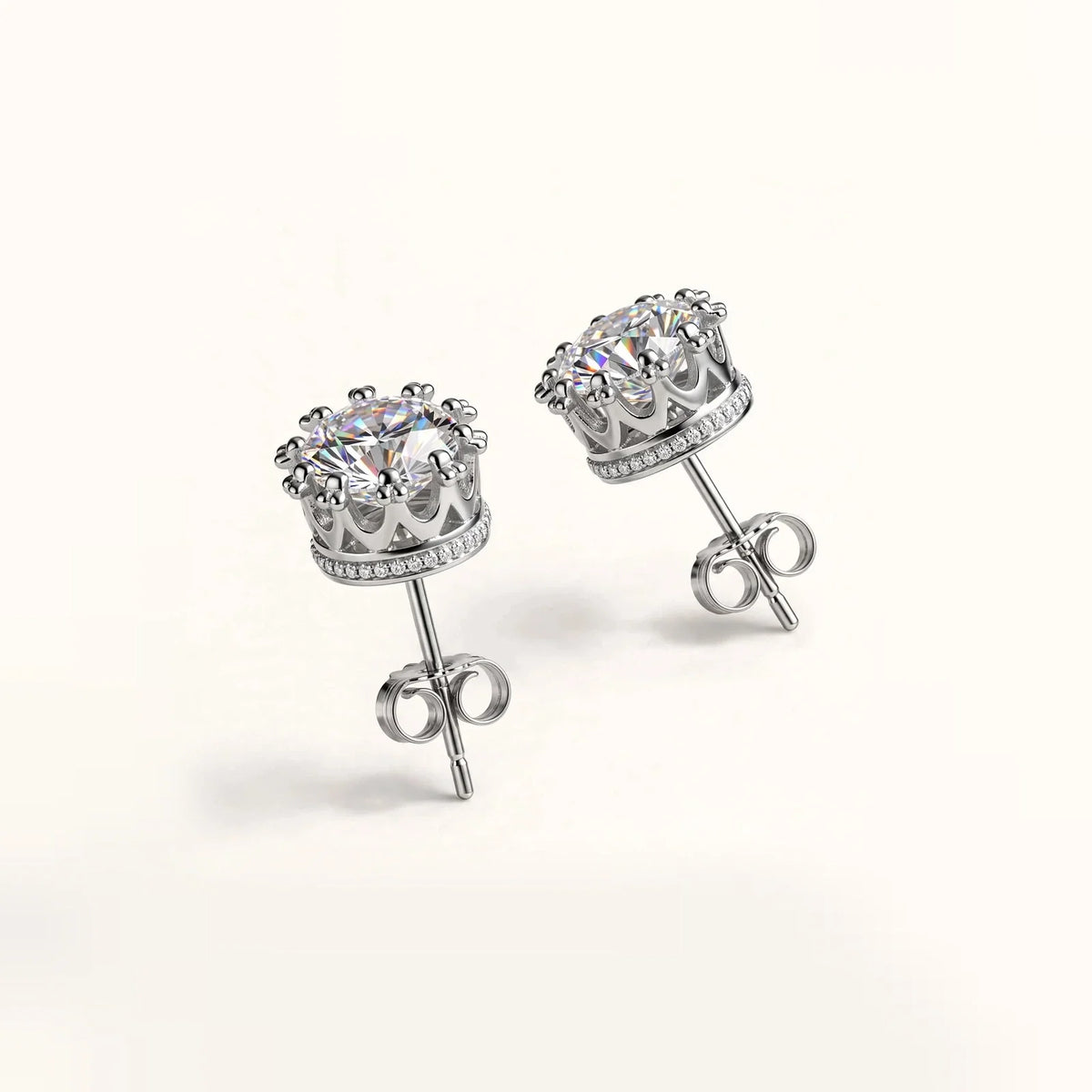 Frost Sparkle | Silver American Diamond Round Stud Earrings