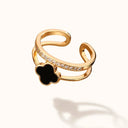 Clover Charm | Gold Clover Adjustable Cuff Ring