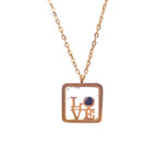 Love Square Pendant Necklace