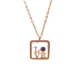 Love Square Pendant Necklace