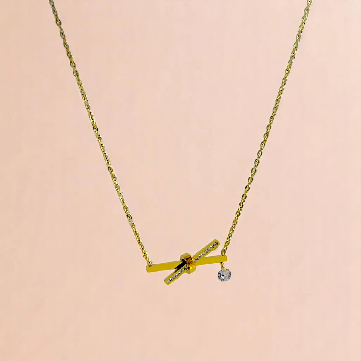 Nutted X CZ Pendant Necklace