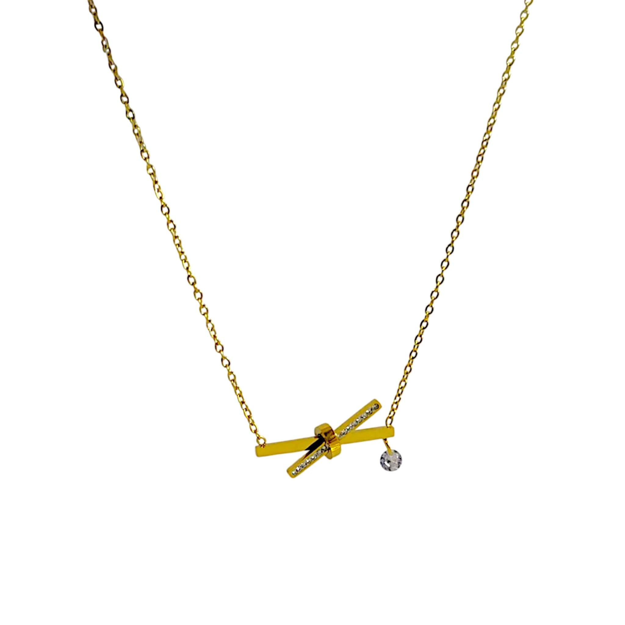 Nutted X CZ Pendant Necklace