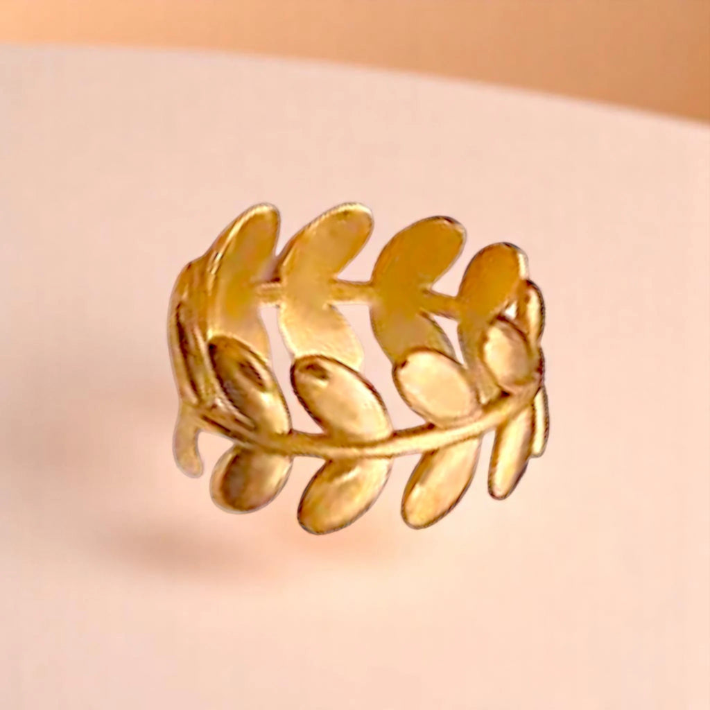Olive Leaf Gold Ring