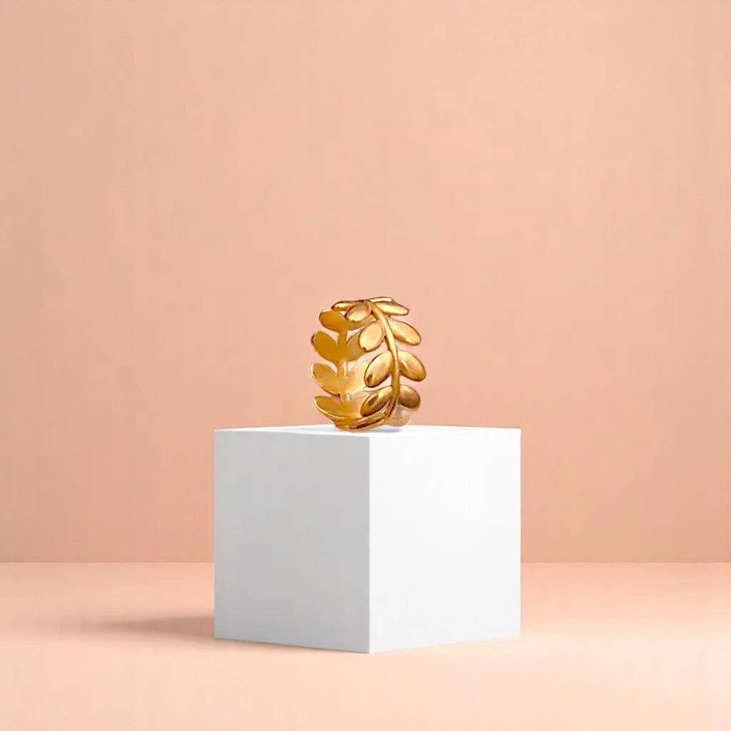 Olive Leaf Gold Ring