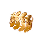 Olive Leaf Gold Ring