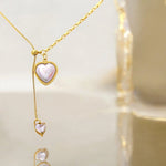 Opal White Heart Necklace