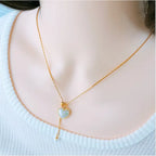 Opal White Heart Necklace