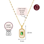 Oval Enamel Emerald Necklace
