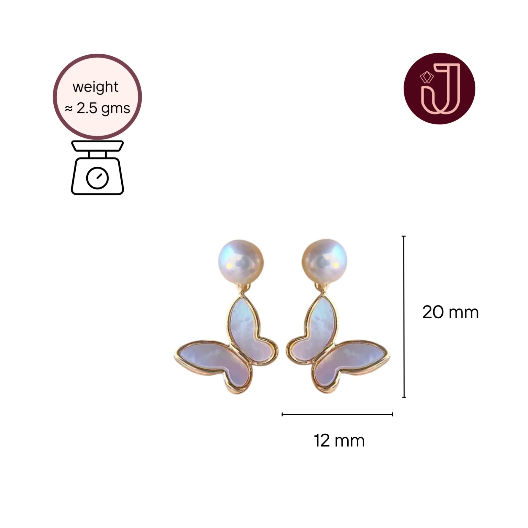 Pearl Butterfly Drop Earrings