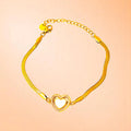 Bracelet on a color gradient of peach tones background.