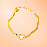 Bracelet on a color gradient of peach tones background.
