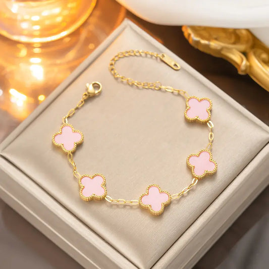 5 Pink Clover Loose Bracelet