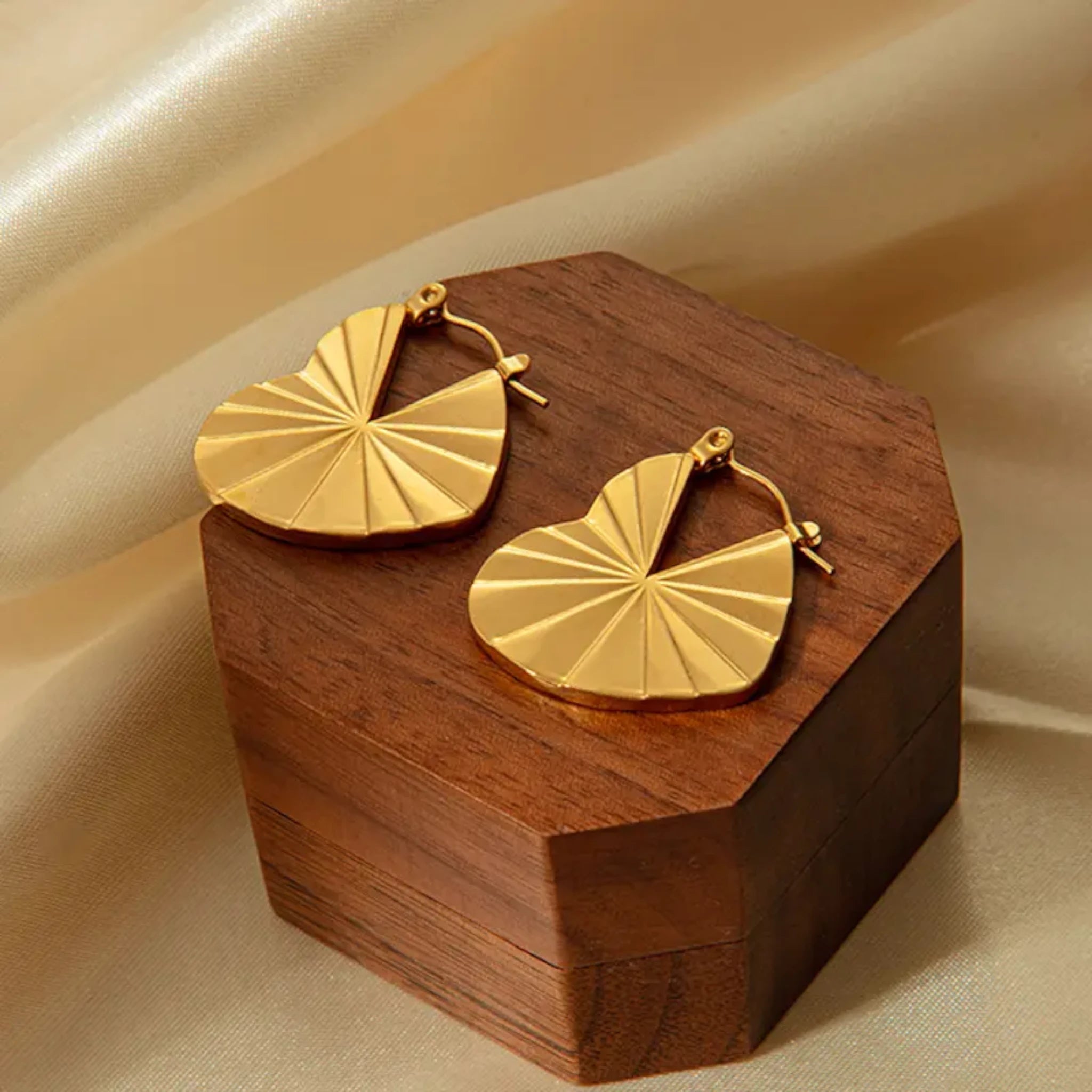 Radiant Heart Hoop Earrings