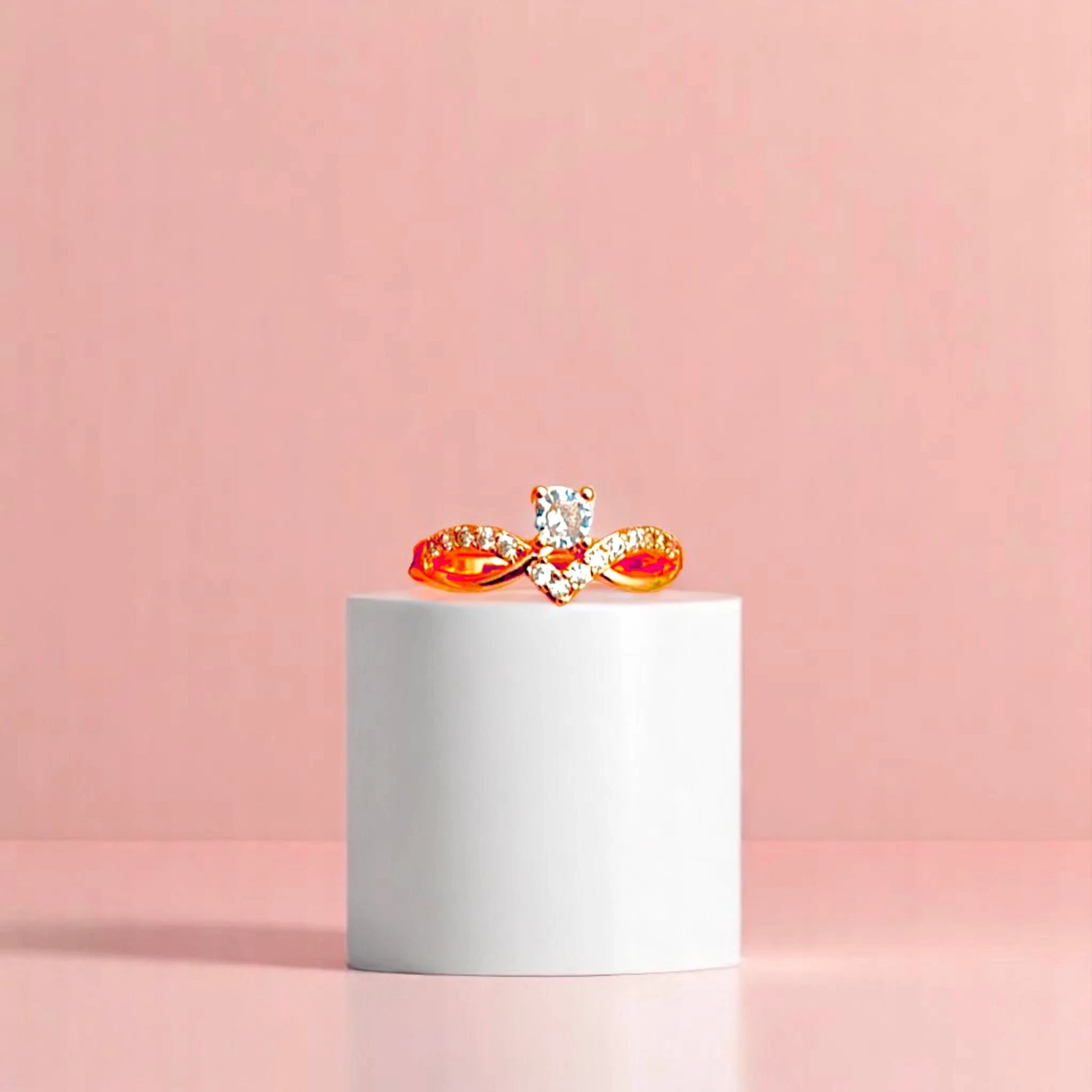 Radiant Solitaire Crown Ring