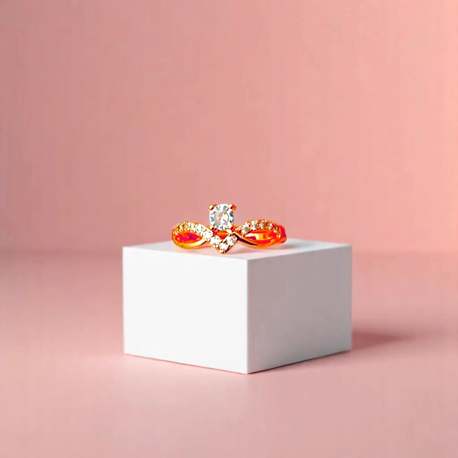 Radiant Solitaire Crown Ring