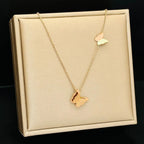 Rose Gold Butterfly Charms Necklace