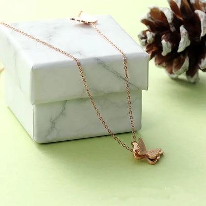 Rose Gold Butterfly Necklace