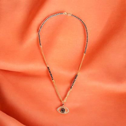 Rose Gold Crystal Evil Eye Mangalsutra Necklace