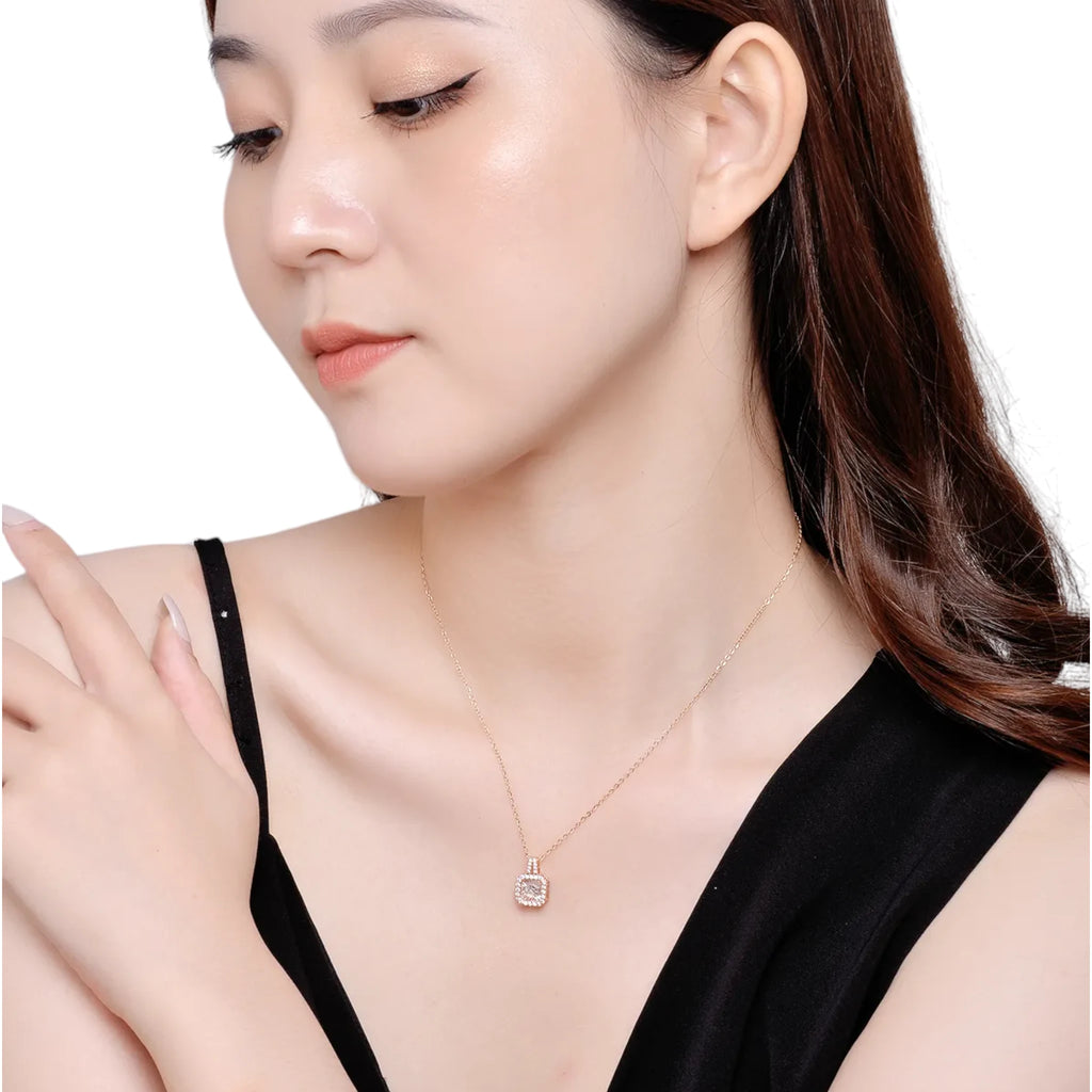 Rose Gold Cz Stone Necklace