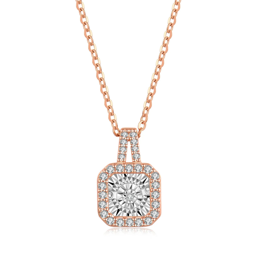 Rose Gold Cz Stone Necklace