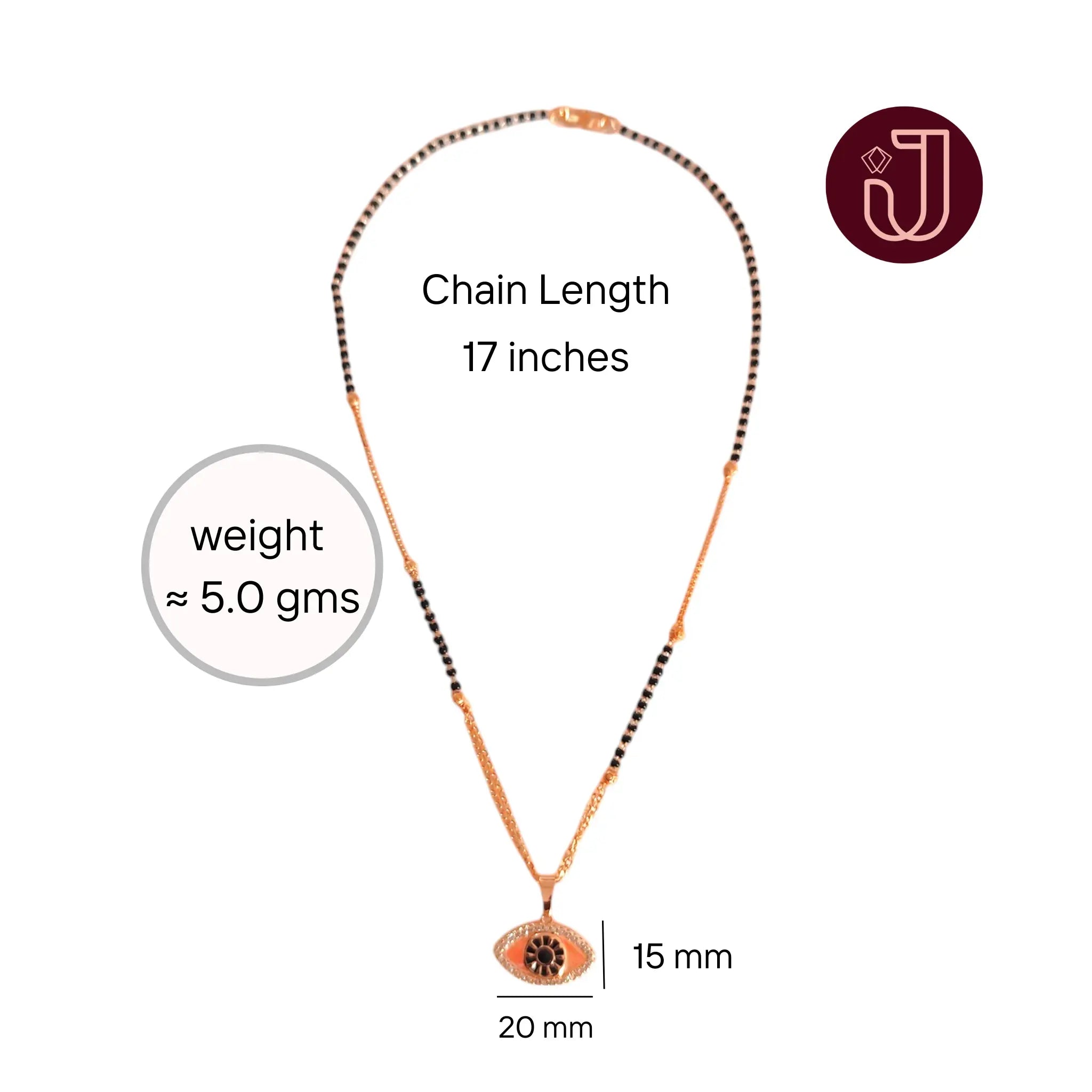 Rose Gold Evil Eye Mangalsutra