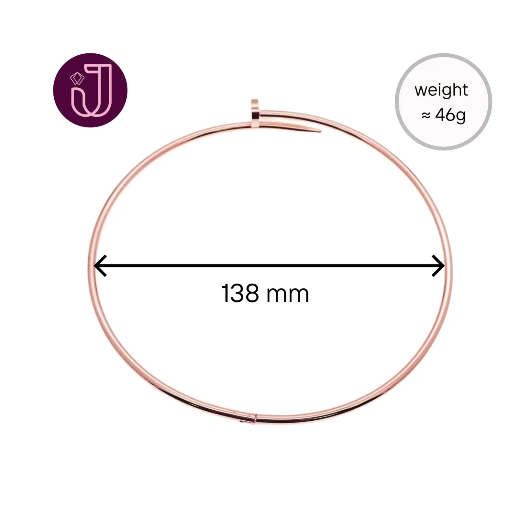 Rose Gold Nail Choker Necklace