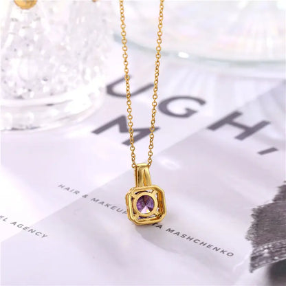 Rose Gold Zircon Stone Necklace