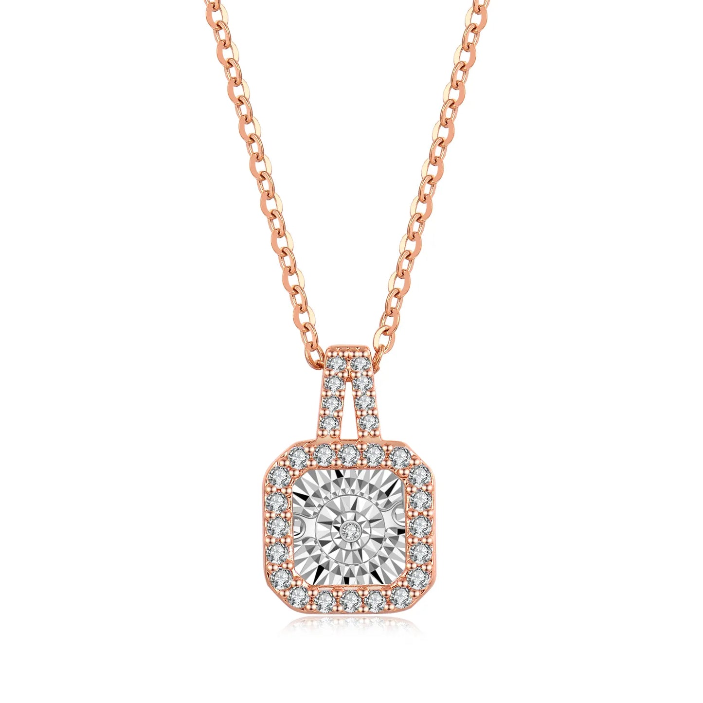 Rose Gold Zircon Stone Necklace