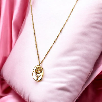 Rose Pendant Gold Necklace