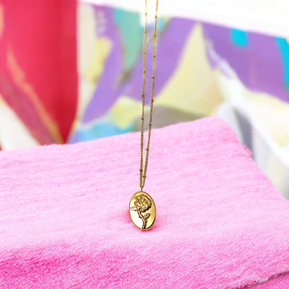 Rose Pendant Gold Necklace