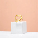 Sculpted Heart Gold Ring