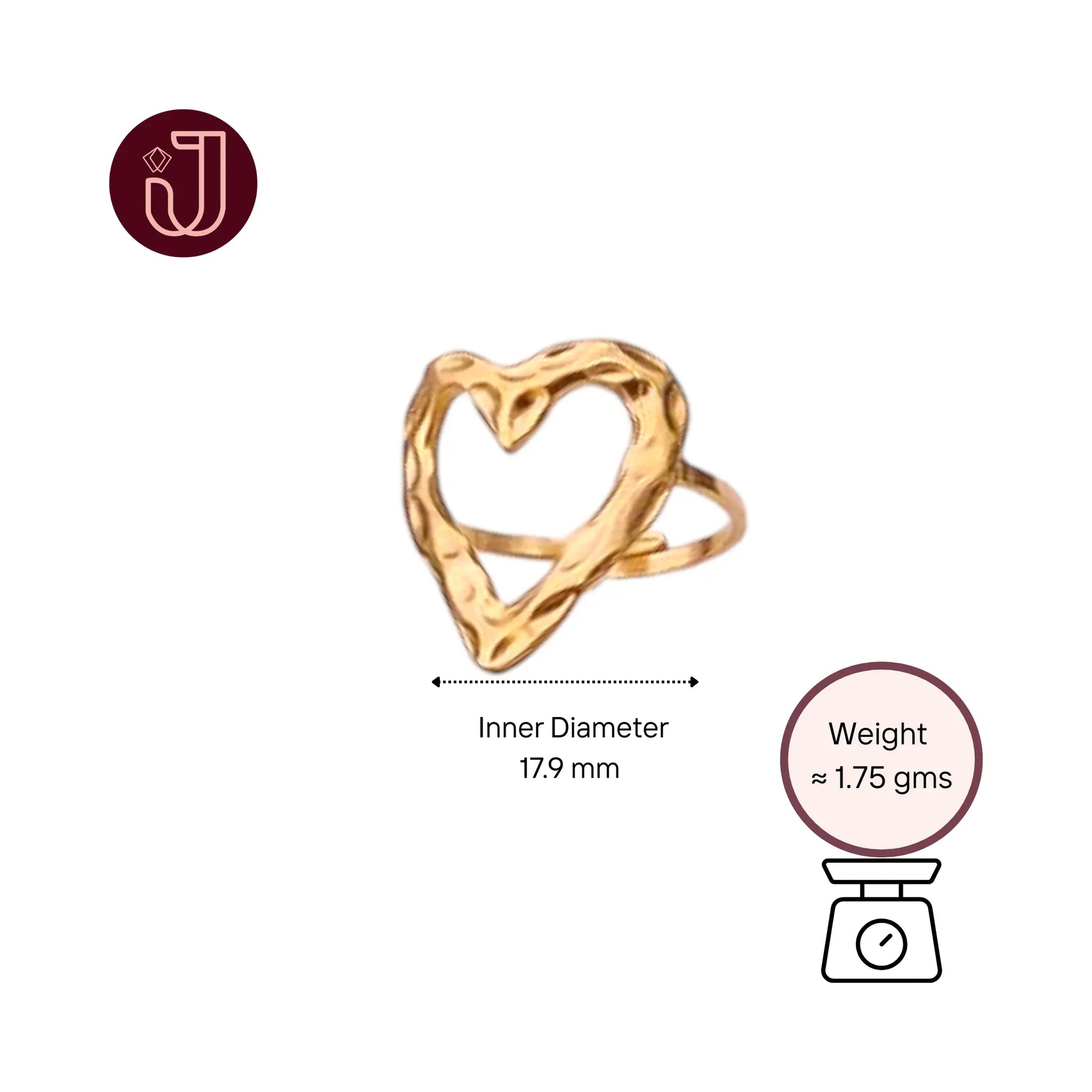Ring with dimensions and weight details.