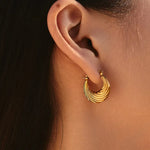 Sculpted Wave Hoop Earrings