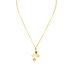 Serpent Necklace with Green Gemstone