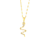 Snake Necklace with Crystal Accents