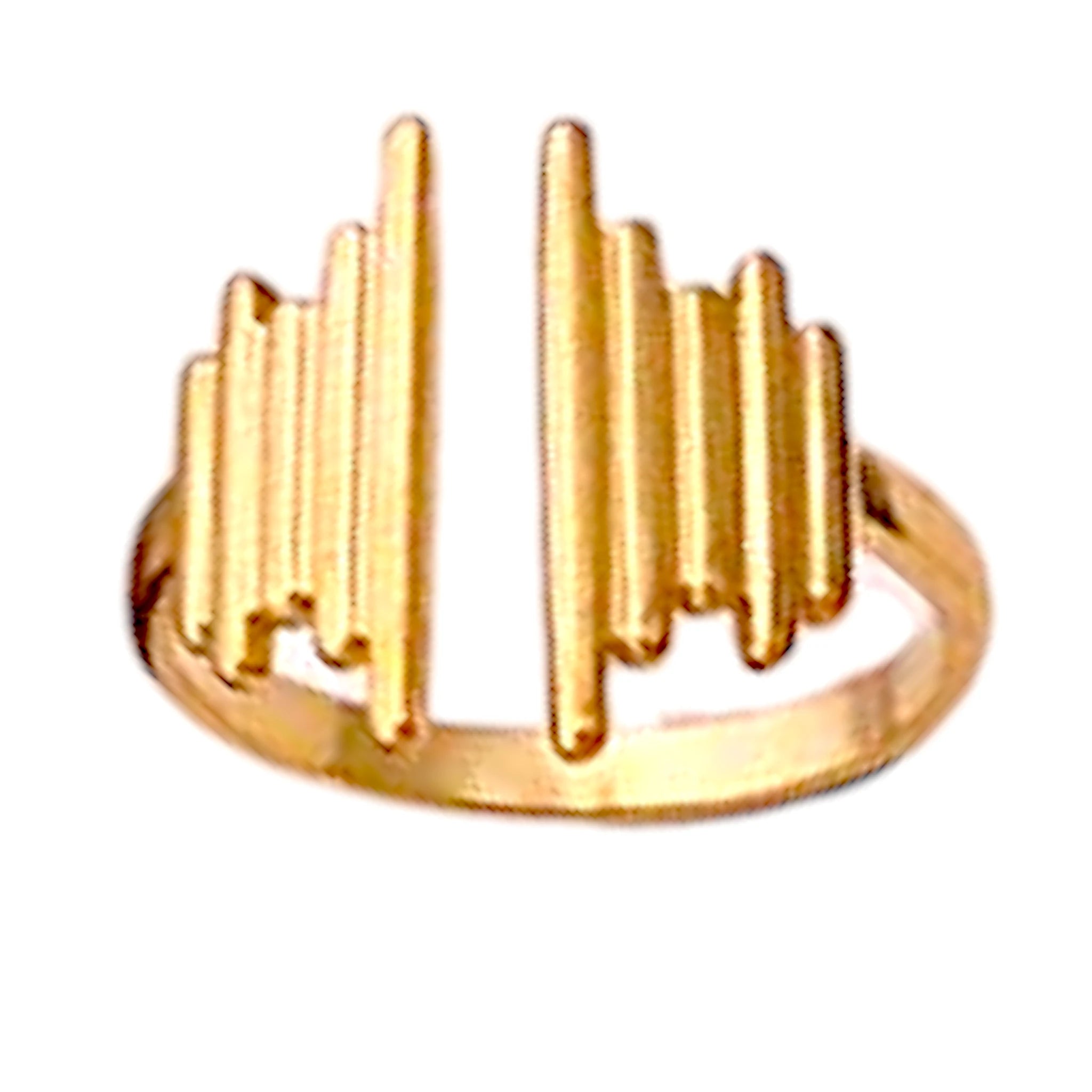 Spike Bars Gold Ring