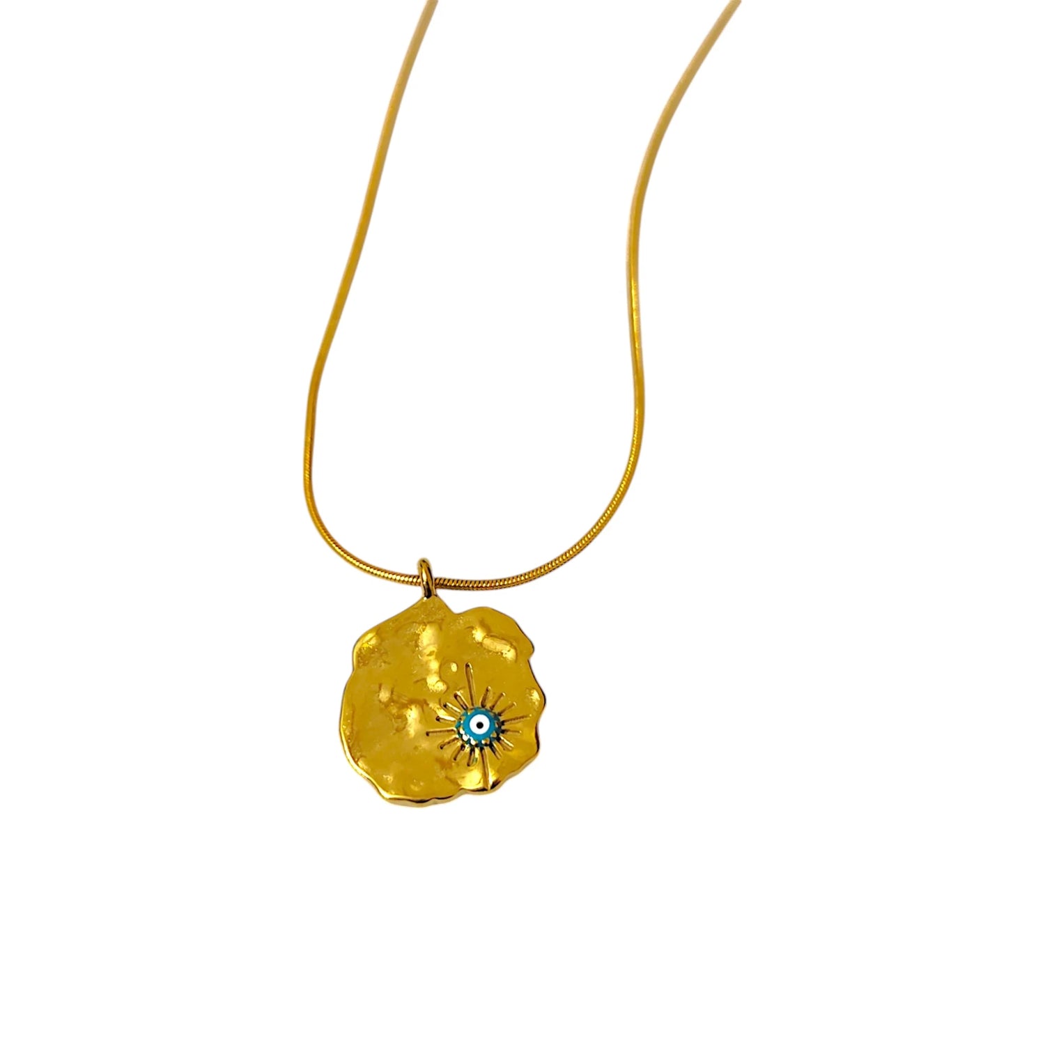Textured Evil Eye Necklace