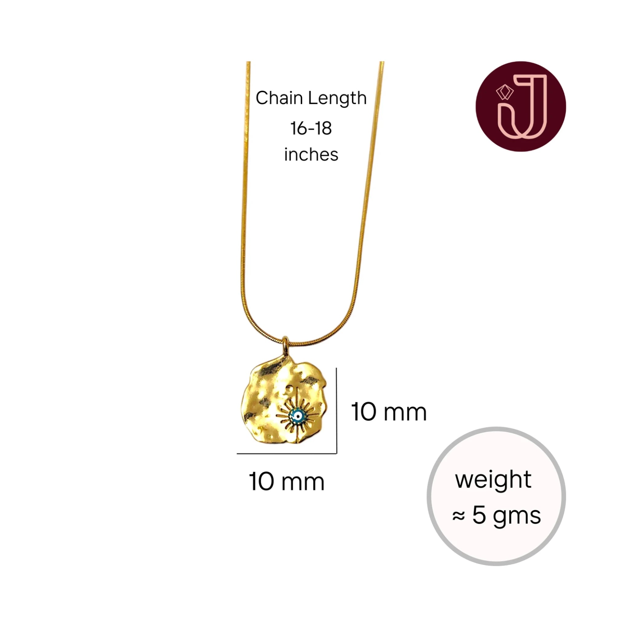 Textured Evil Eye Necklace