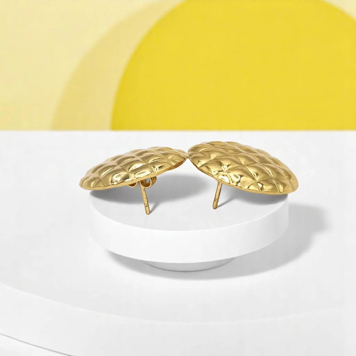 Textured Round Stud Earrings