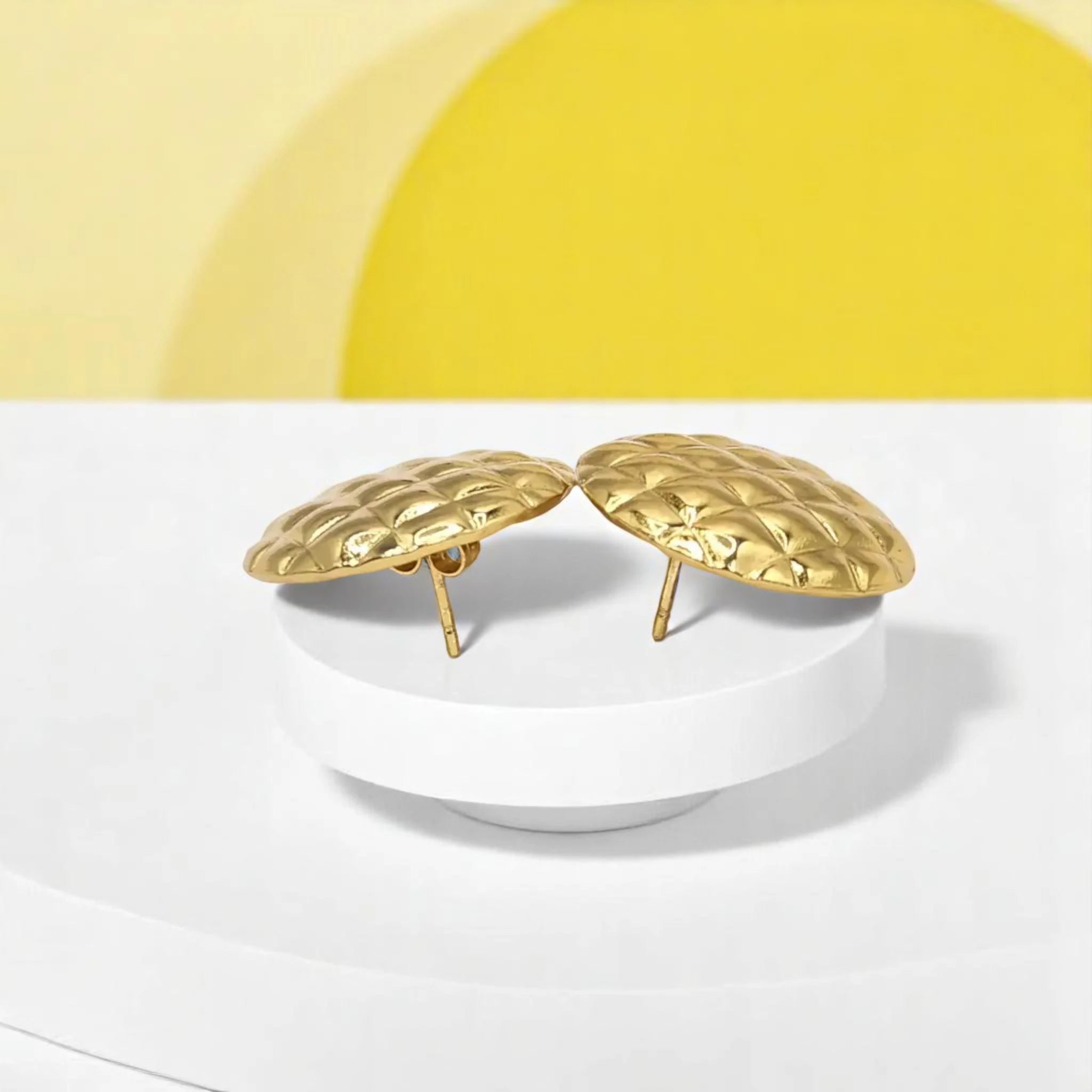 Textured Round Stud Earrings