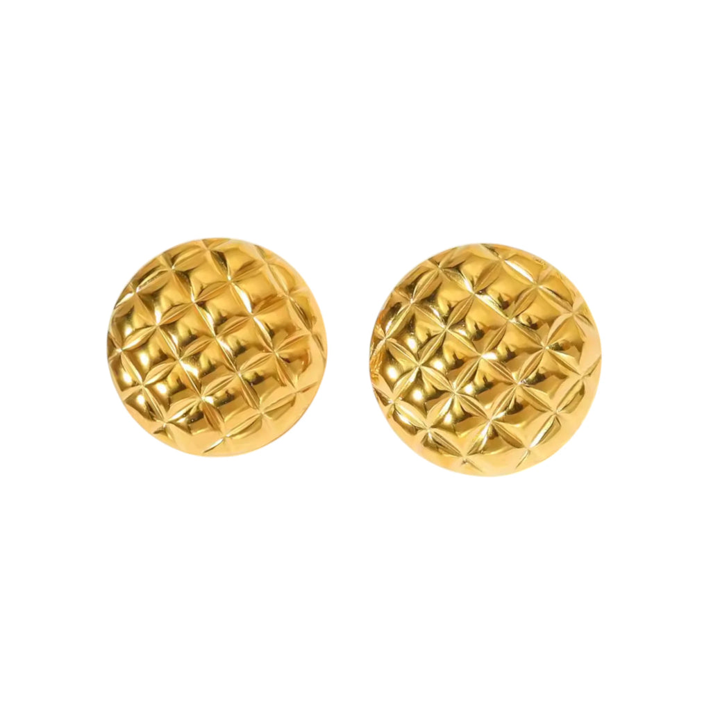 Textured Round Stud Earrings