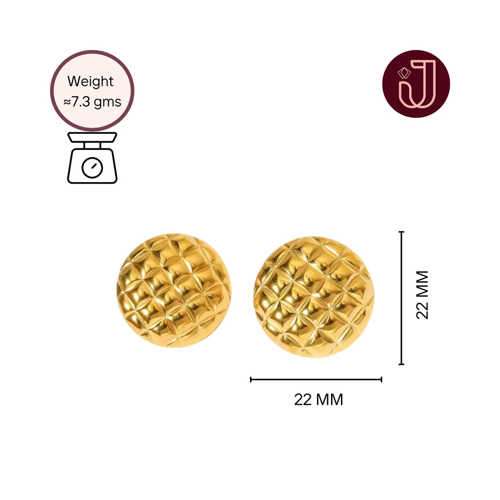 Textured Round Stud Earrings